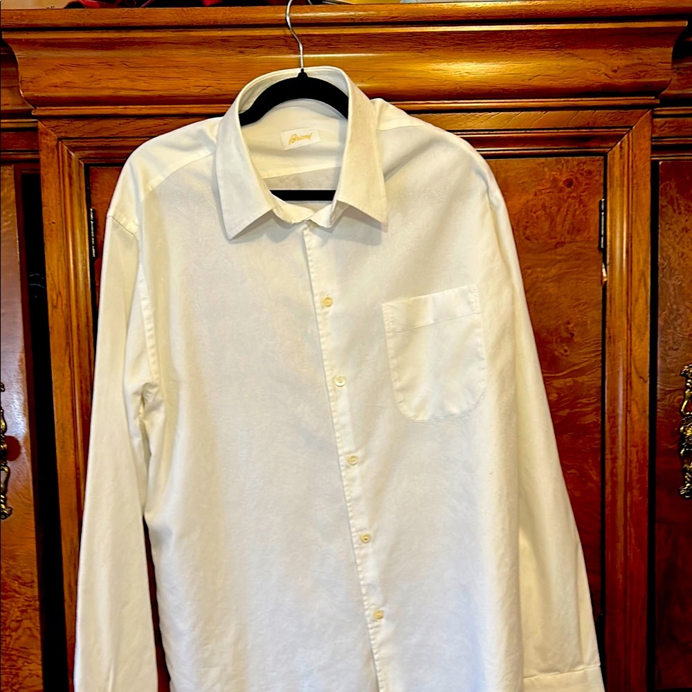 Brioni white button down casual shirt